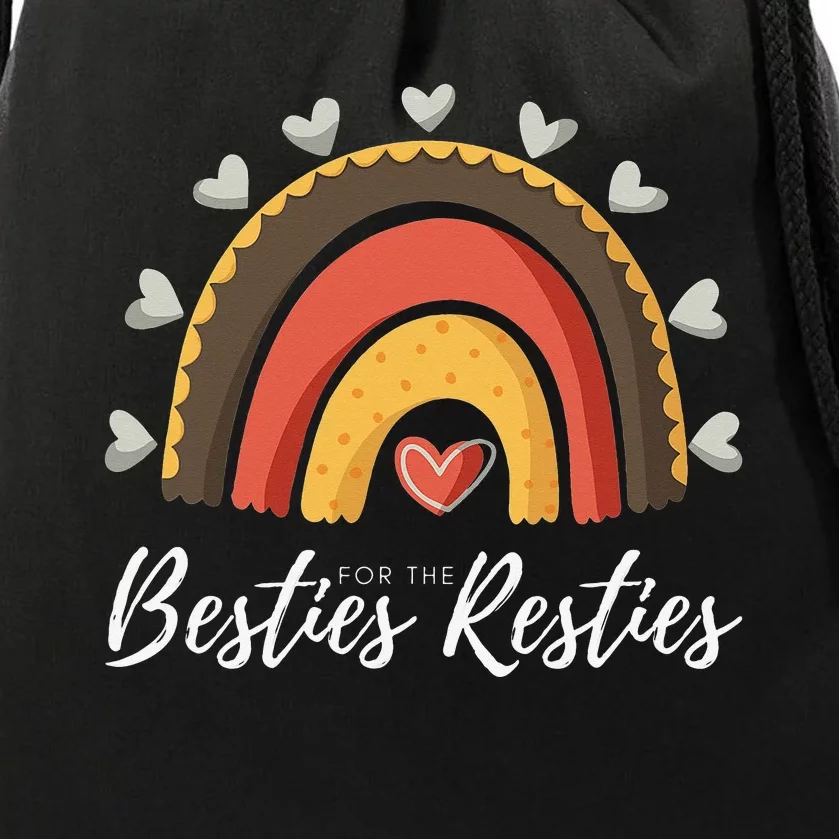 Besties For The Resties Boho Rainbow Matching Mommy and Me Drawstring Bag