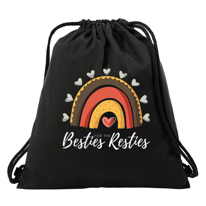 Besties For The Resties Boho Rainbow Matching Mommy and Me Drawstring Bag