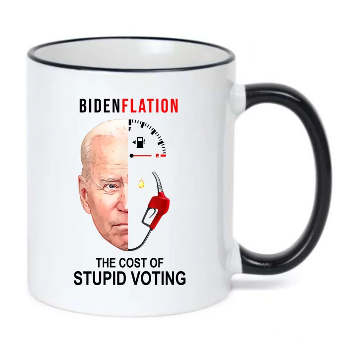 Biden Flation The Cost Of Stupid Voting Gas Funny Black Color Changing Mug