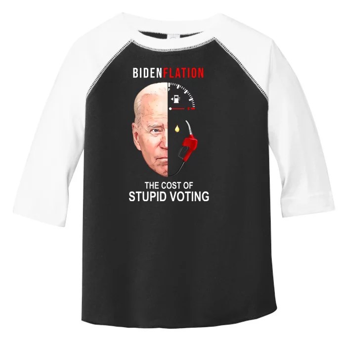 Biden Flation The Cost Of Stupid Voting Gas Funny Toddler Fine Jersey T-Shirt