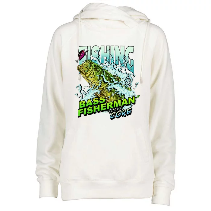 Bass Fisherman To The Core Womens Funnel Neck Pullover Hood