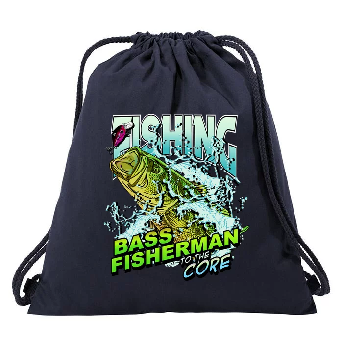 Bass Fisherman To The Core Drawstring Bag