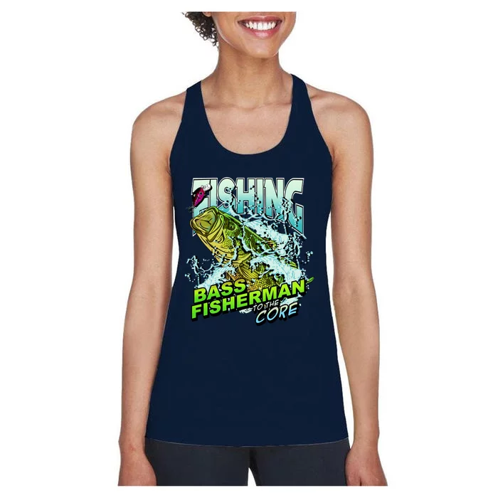 Bass Fisherman To The Core Women's Racerback Tank