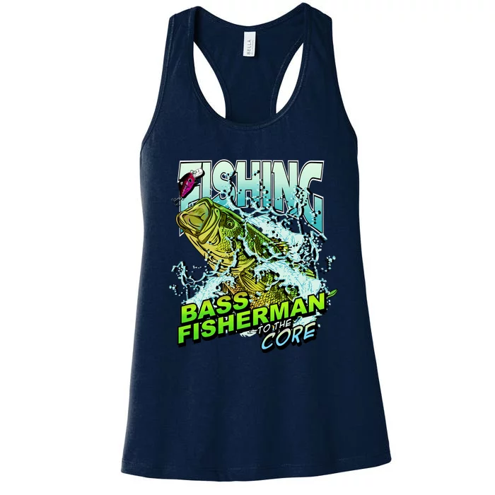 Bass Fisherman To The Core Women's Racerback Tank