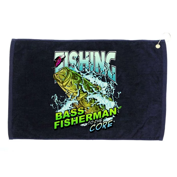 Bass Fisherman To The Core Grommeted Golf Towel