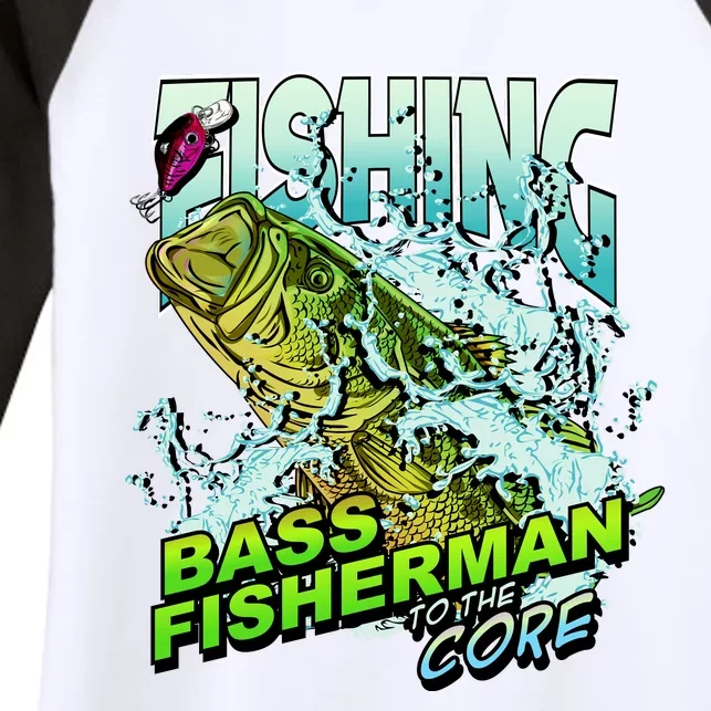 Bass Fisherman To The Core Women's Tri-Blend 3/4-Sleeve Raglan Shirt