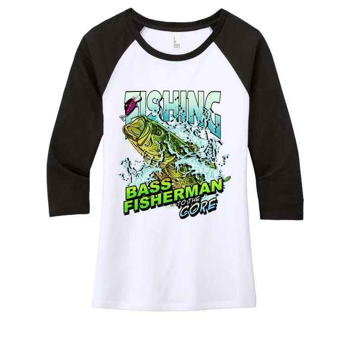 Bass Fisherman To The Core Women's Tri-Blend 3/4-Sleeve Raglan Shirt