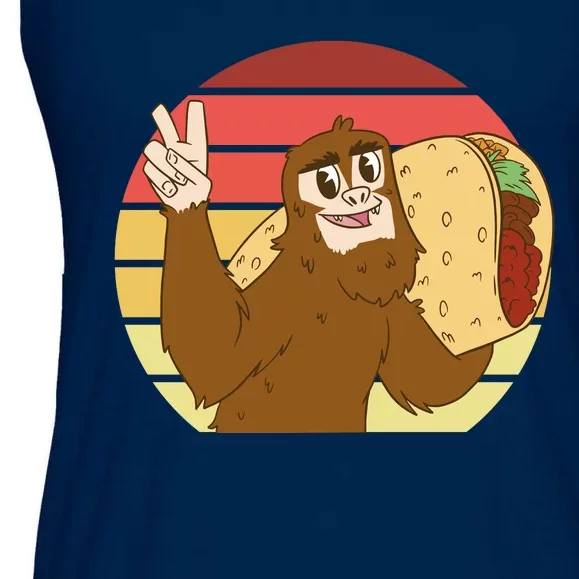 Big Foot Taco Peace Out Sunset Ladies Essential Flowy Tank