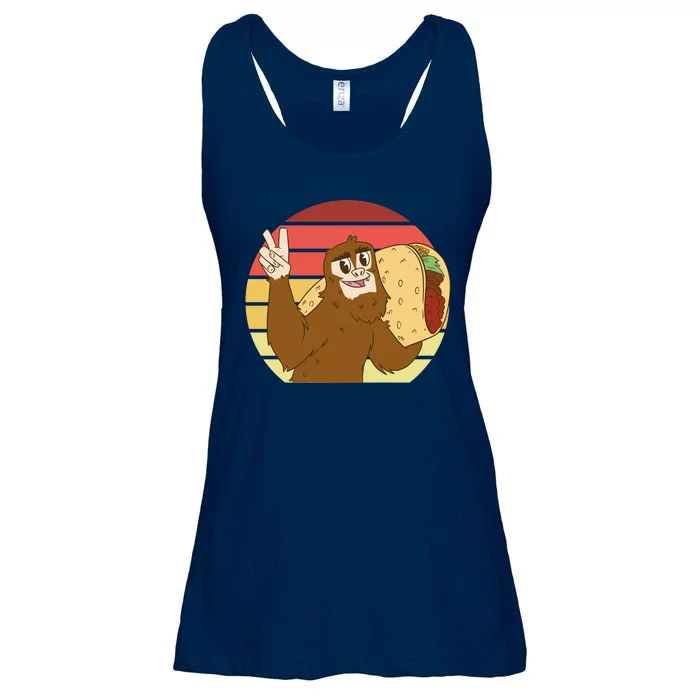 Big Foot Taco Peace Out Sunset Ladies Essential Flowy Tank