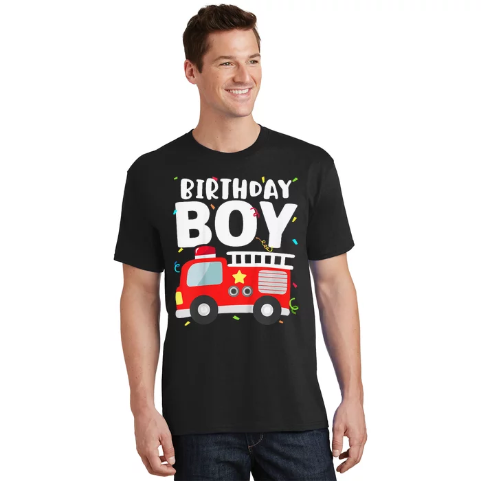 Birthday Fire Truck Party Firefighter Theme T-Shirt