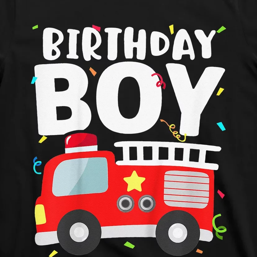 Birthday Fire Truck Party Firefighter Theme T-Shirt