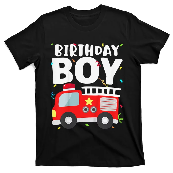 Birthday Fire Truck Party Firefighter Theme T-Shirt