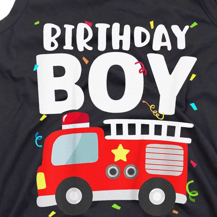 Birthday Fire Truck Party Firefighter Theme Tank Top