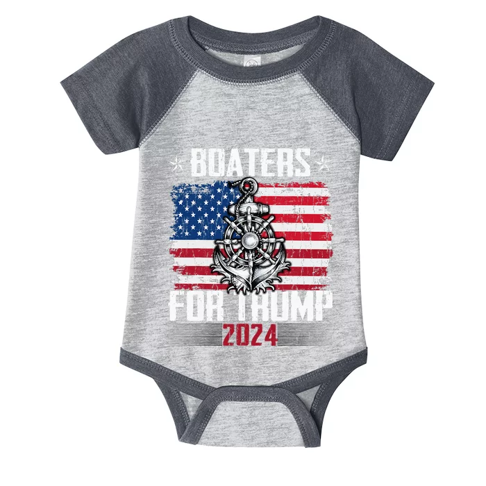 Boaters For Trump 2024 Republican Boat Parade Vintage Infant Baby Jersey Bodysuit