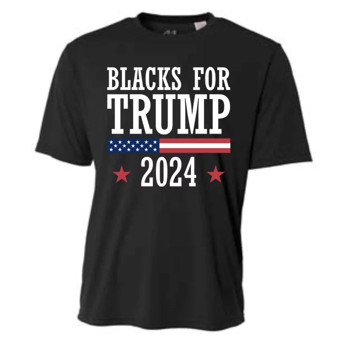 Blacks For Trump 2024 Presidential Election Republican Cooling Performance Crew T-Shirt