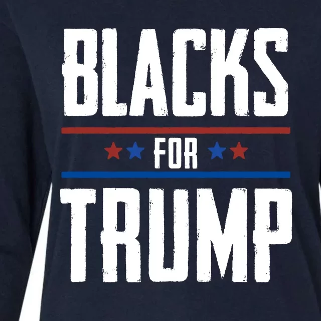 Black For Trump 2024 Womens Cotton Relaxed Long Sleeve T-Shirt