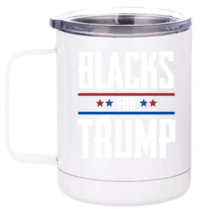 Black For Trump 2024 Front & Back 12oz Stainless Steel Tumbler Cup