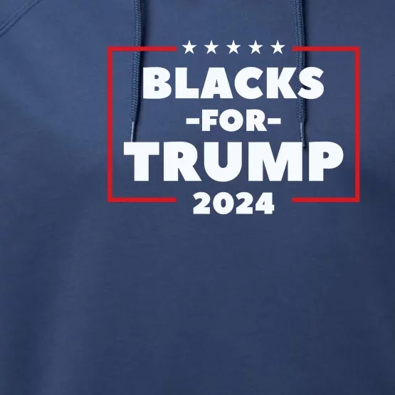 Blacks For Trump 2024 Performance Fleece Hoodie