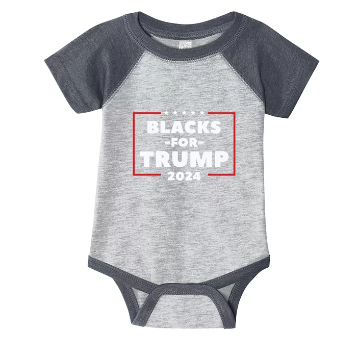 Blacks For Trump 2024 Infant Baby Jersey Bodysuit