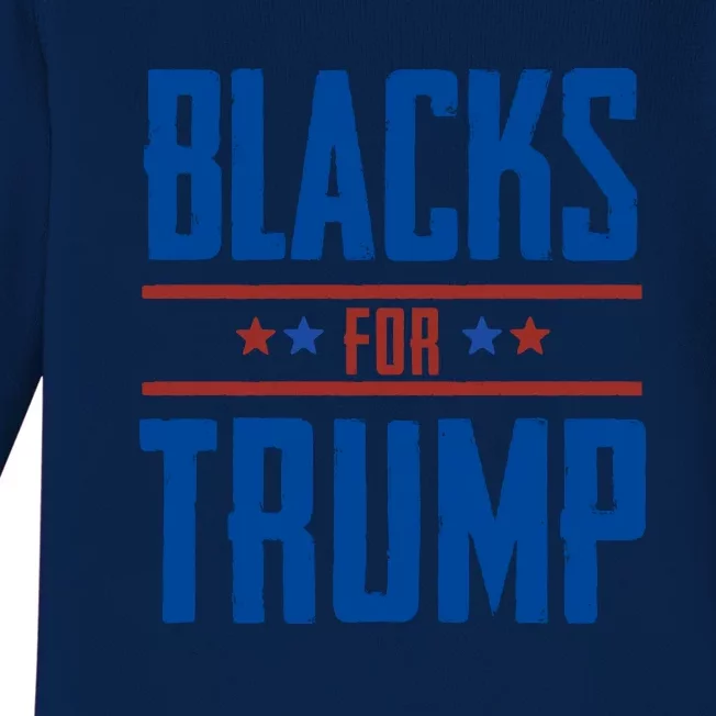 Blacks For Trump 2024 Baby Long Sleeve Bodysuit