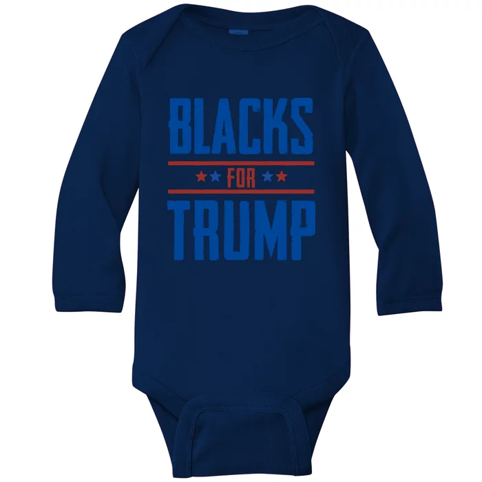 Blacks For Trump 2024 Baby Long Sleeve Bodysuit