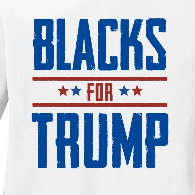 Blacks For Trump 2024 Ladies Long Sleeve Shirt