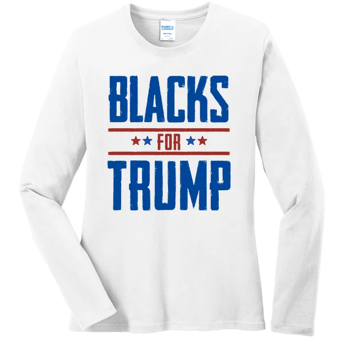 Blacks For Trump 2024 Ladies Long Sleeve Shirt