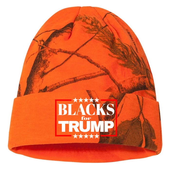 Blacks For Trump 2024 Presidential Election Republican Kati - 12in Camo Beanie