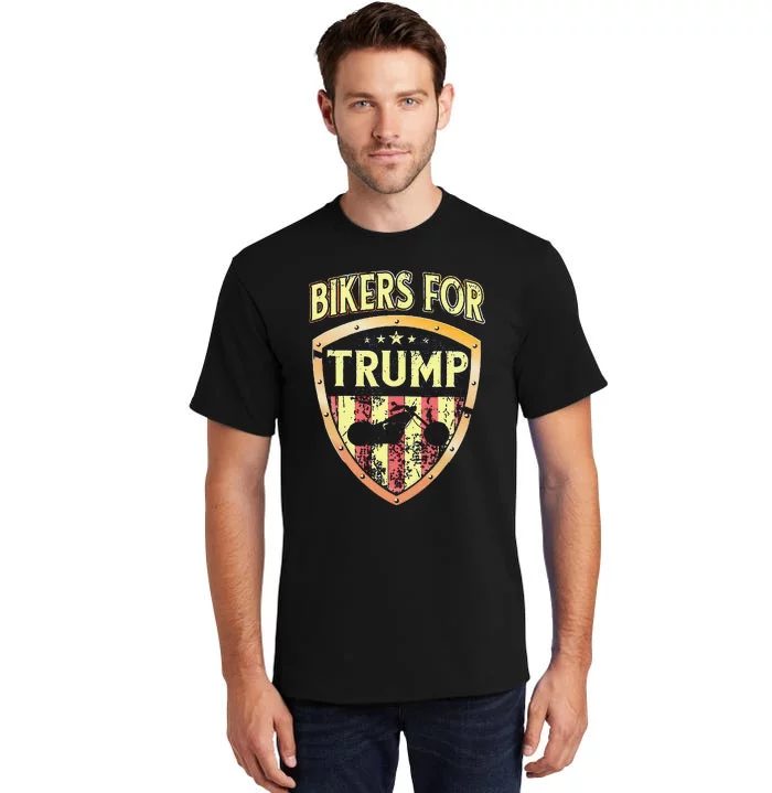 Bikers For Trump T Funny Biker Tall T-Shirt