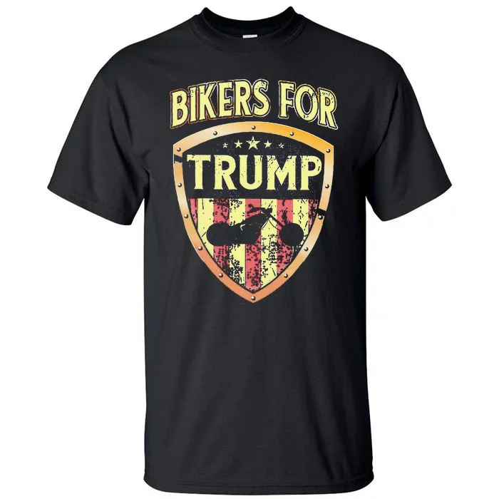 Bikers For Trump T Funny Biker Tall T-Shirt