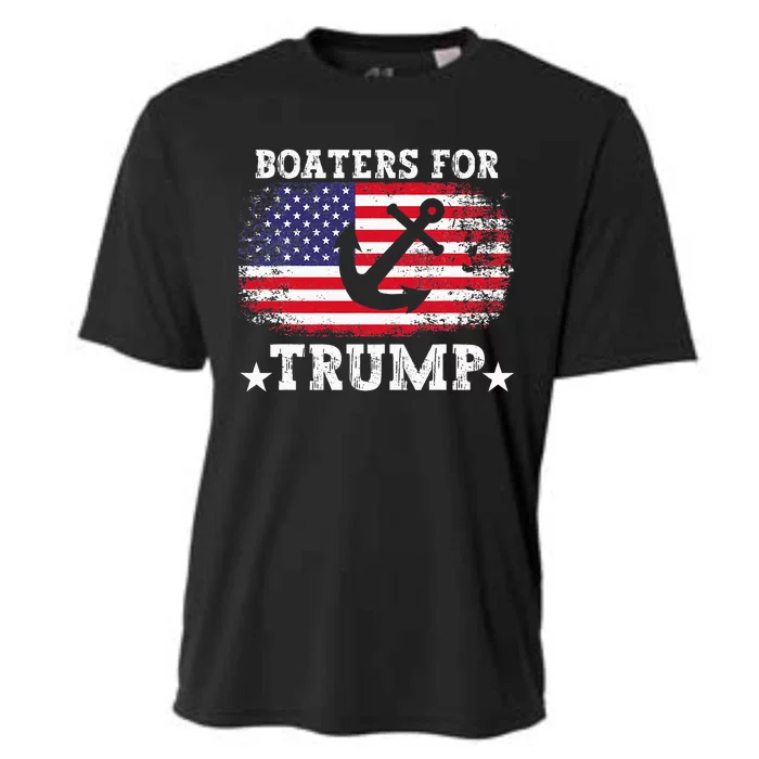 Boaters For Trump 2024 American Election Boat Owner Cooling Performance Crew T-Shirt