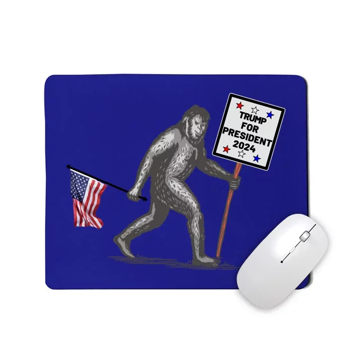 Bigfoot For Trump For President 2024 American Flag Meaningful Gift Mousepad