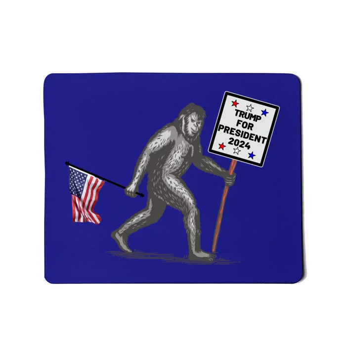 Bigfoot For Trump For President 2024 American Flag Meaningful Gift Mousepad