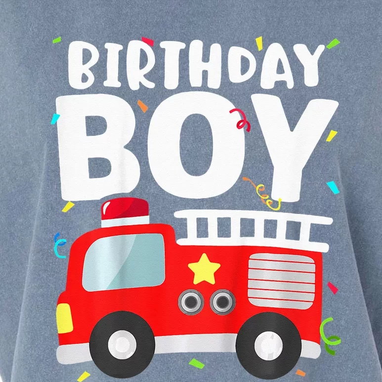 Birthday Fire Truck Party Firefighter Theme Garment-Dyed Women's Muscle Tee