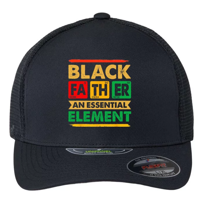 Black Father The essential Element Father's Day Black Dad Flexfit Unipanel Trucker Cap