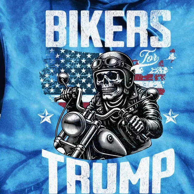 Bikers For Trump President Protrump Supporter 2024 Election Gift Tie Dye Hoodie