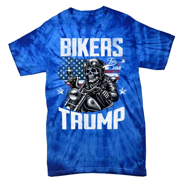 Bikers For Trump President Protrump Supporter 2024 Election Gift Tie-Dye T-Shirt