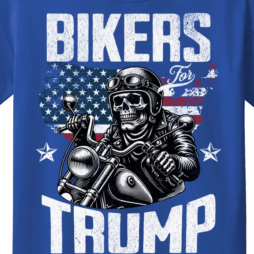 Bikers For Trump President Protrump Supporter 2024 Election Gift Kids T-Shirt