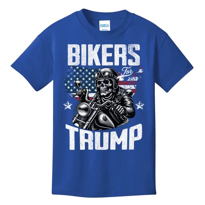 Bikers For Trump President Protrump Supporter 2024 Election Gift Kids T-Shirt