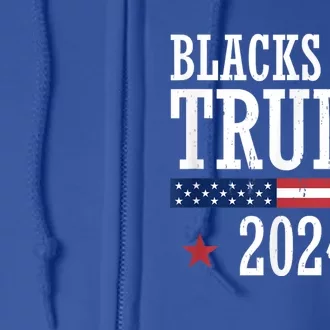 Blacks For Trump 2024 Presidential Election Republican Full Zip Hoodie