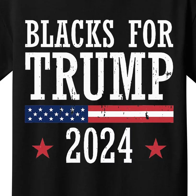 Blacks For Trump 2024 Presidential Election Republican Kids T-Shirt