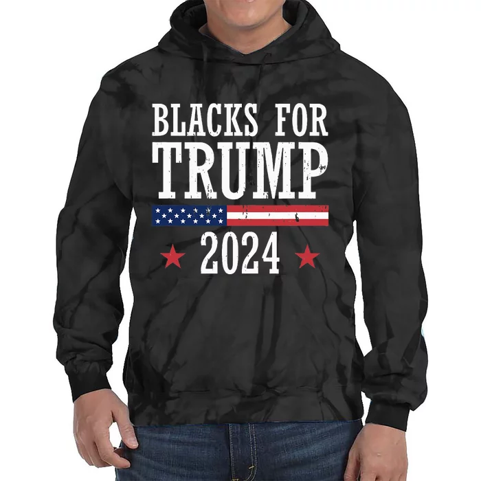 Blacks For Trump 2024 Presidential Election Republican Tie Dye Hoodie