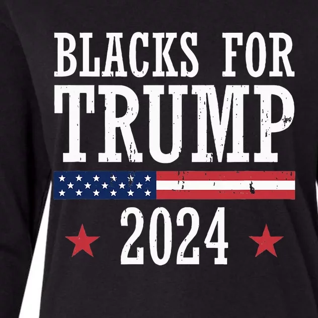 Blacks For Trump 2024 Presidential Election Republican Womens Cotton Relaxed Long Sleeve T-Shirt