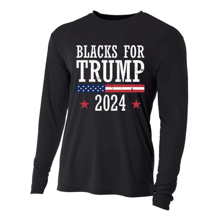 Blacks For Trump 2024 Presidential Election Republican Cooling Performance Long Sleeve Crew