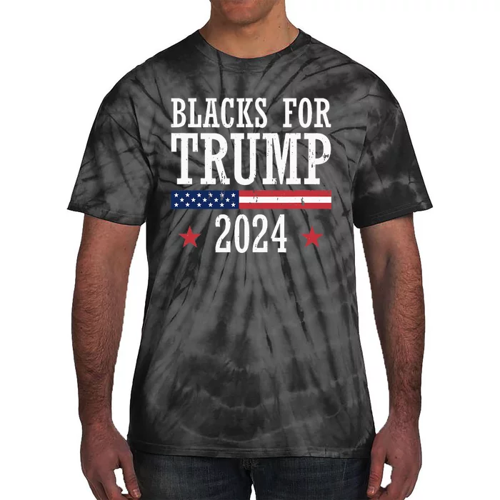 Blacks For Trump 2024 Presidential Election Republican Tie-Dye T-Shirt