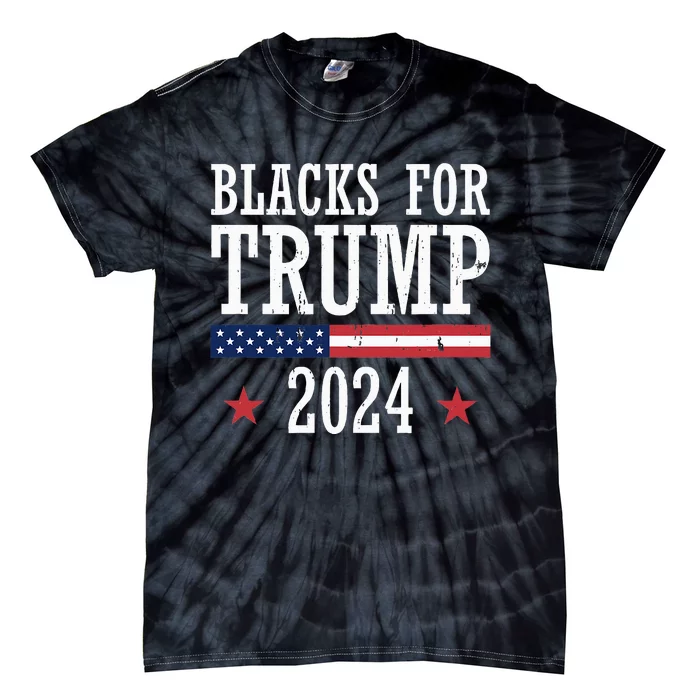 Blacks For Trump 2024 Presidential Election Republican Tie-Dye T-Shirt