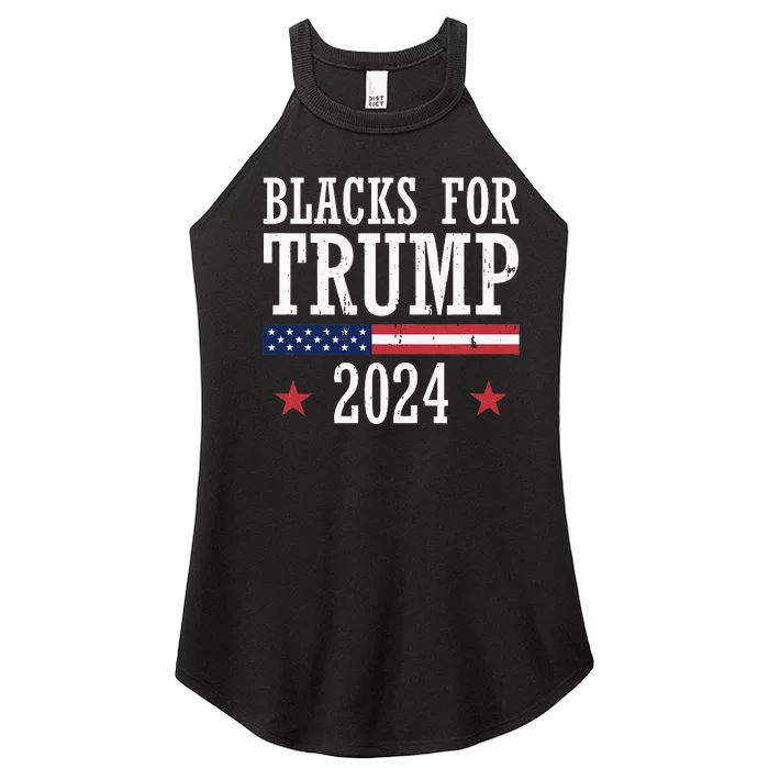 Blacks For Trump 2024 Presidential Election Republican Women’s Perfect Tri Rocker Tank