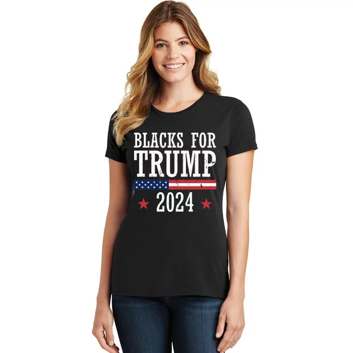 Blacks For Trump 2024 Presidential Election Republican Women's T-Shirt