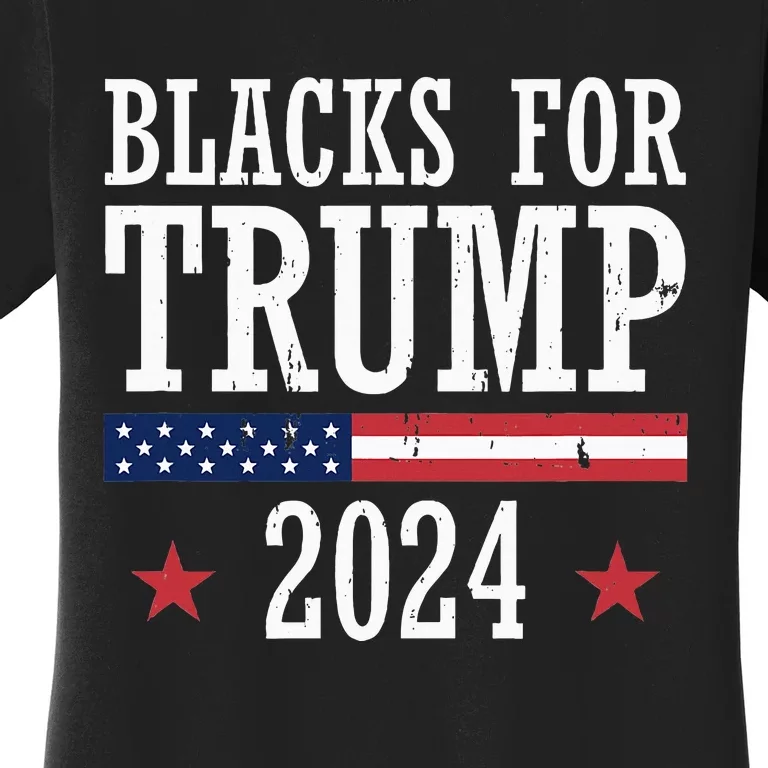 Blacks For Trump 2024 Presidential Election Republican Women's T-Shirt