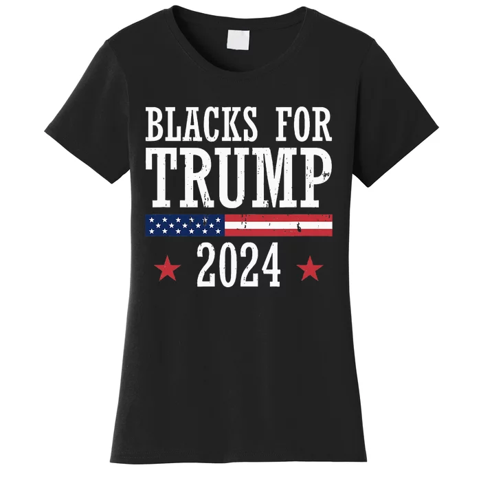 Blacks For Trump 2024 Presidential Election Republican Women's T-Shirt